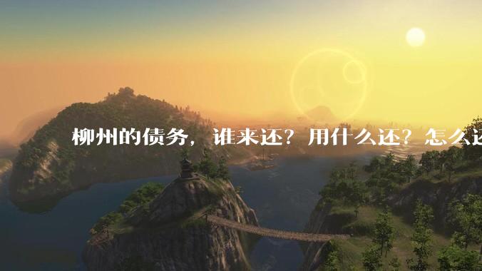 柳州的债务，谁来还？用什么还？怎么还？