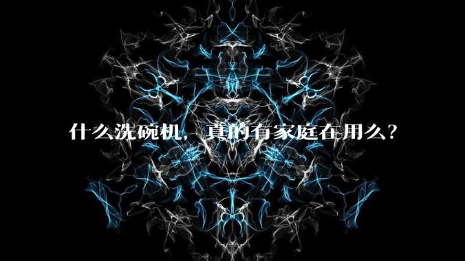 什么洗碗机，真的有家庭在用么？
