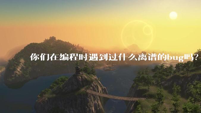 你们在编程时遇到过什么离谱的bug吗？